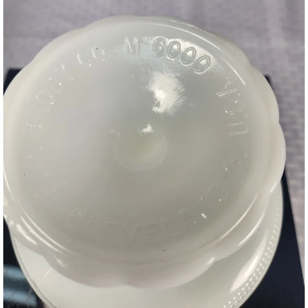 Vtg E.O. Brody Co. White Milk Glass Pedestal Compote bowl Cleveland Ohio